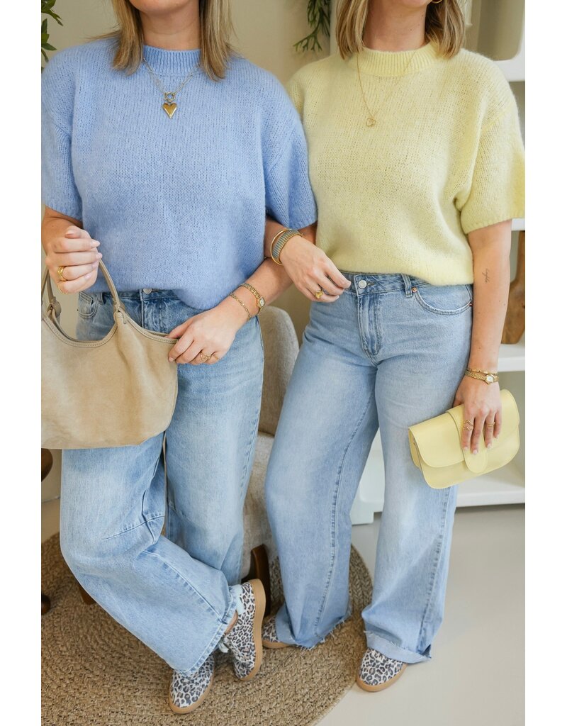 21Jewelz Wollige trui met korte mouw - blauw