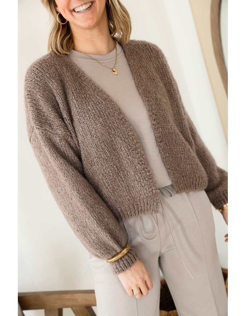 21Jewelz Gebreid vest - taupe