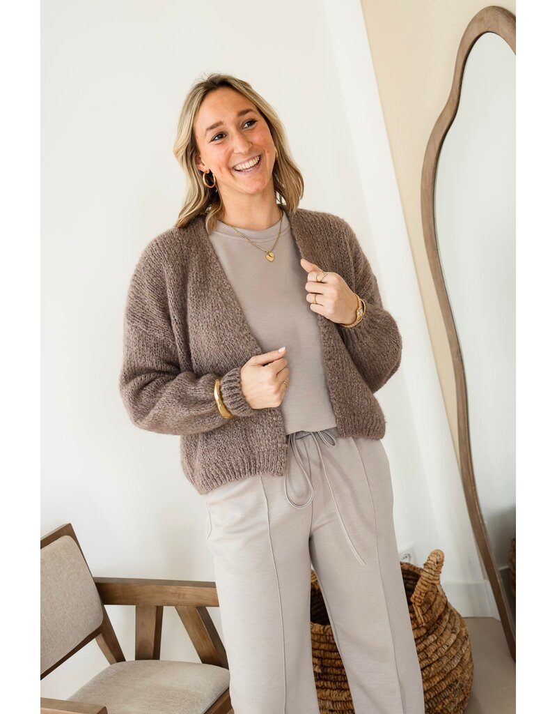 21Jewelz Gebreid vest - taupe