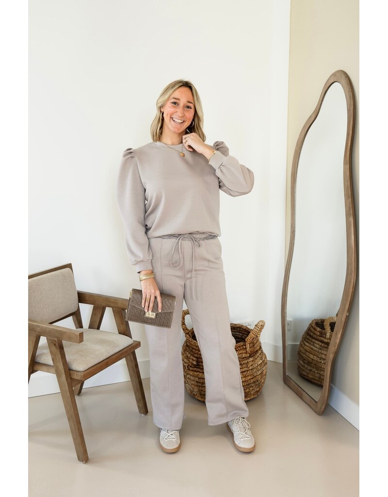 21Jewelz Co-ord set met casual straight leg jogger - taupe