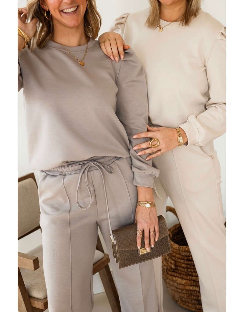 21Jewelz Co-ord set met casual straight leg jogger - taupe