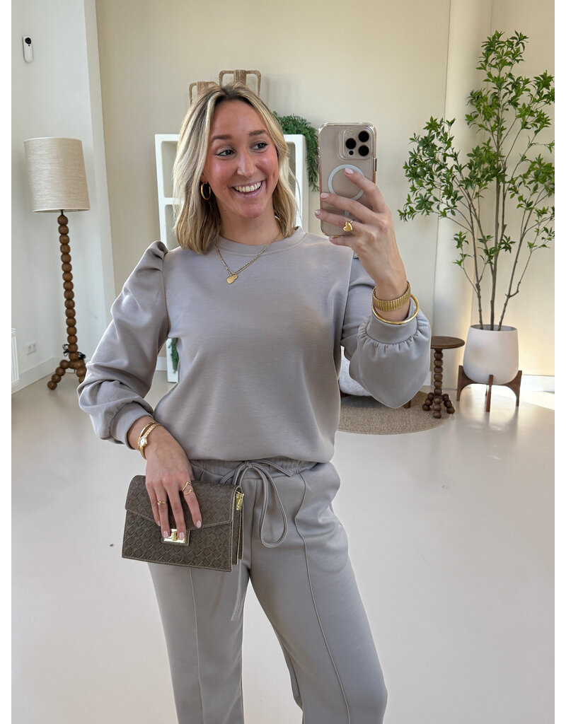 21Jewelz Co-ord set met casual straight leg jogger - taupe