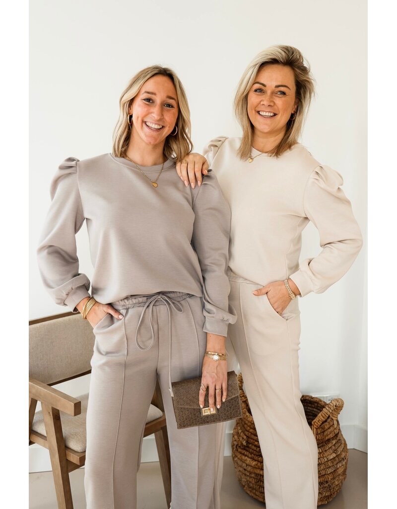 21Jewelz Co-ord set met casual straight leg jogger - beige