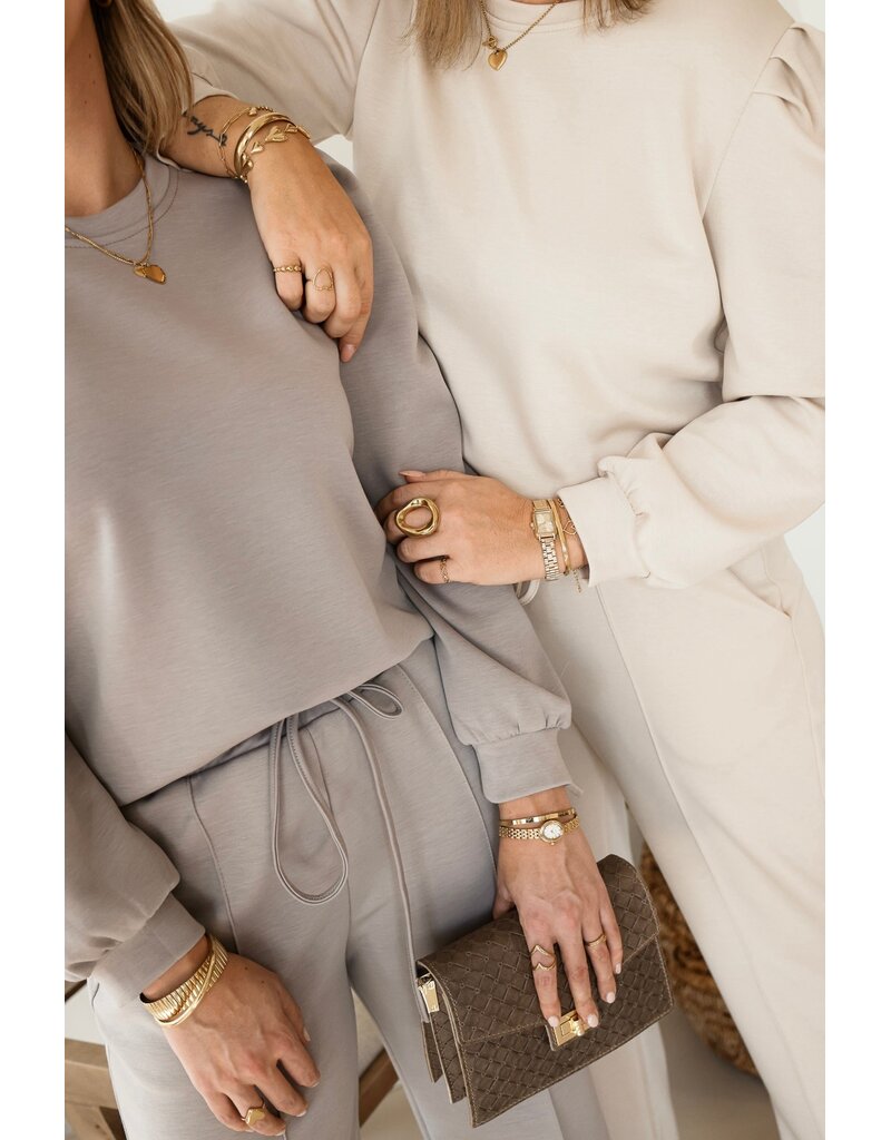 21Jewelz Co-ord set met casual straight leg jogger - beige