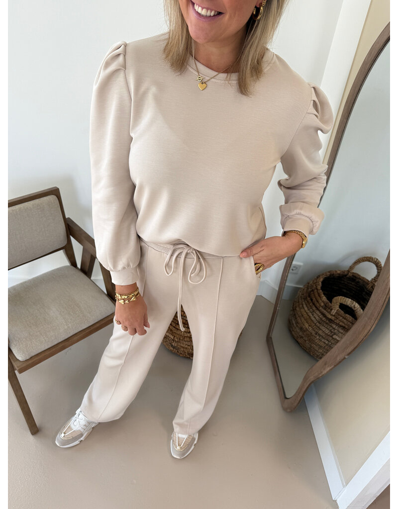 21Jewelz Co-ord set met casual straight leg jogger - beige