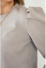 21Jewelz Basic sweater met pofmouw - taupe
