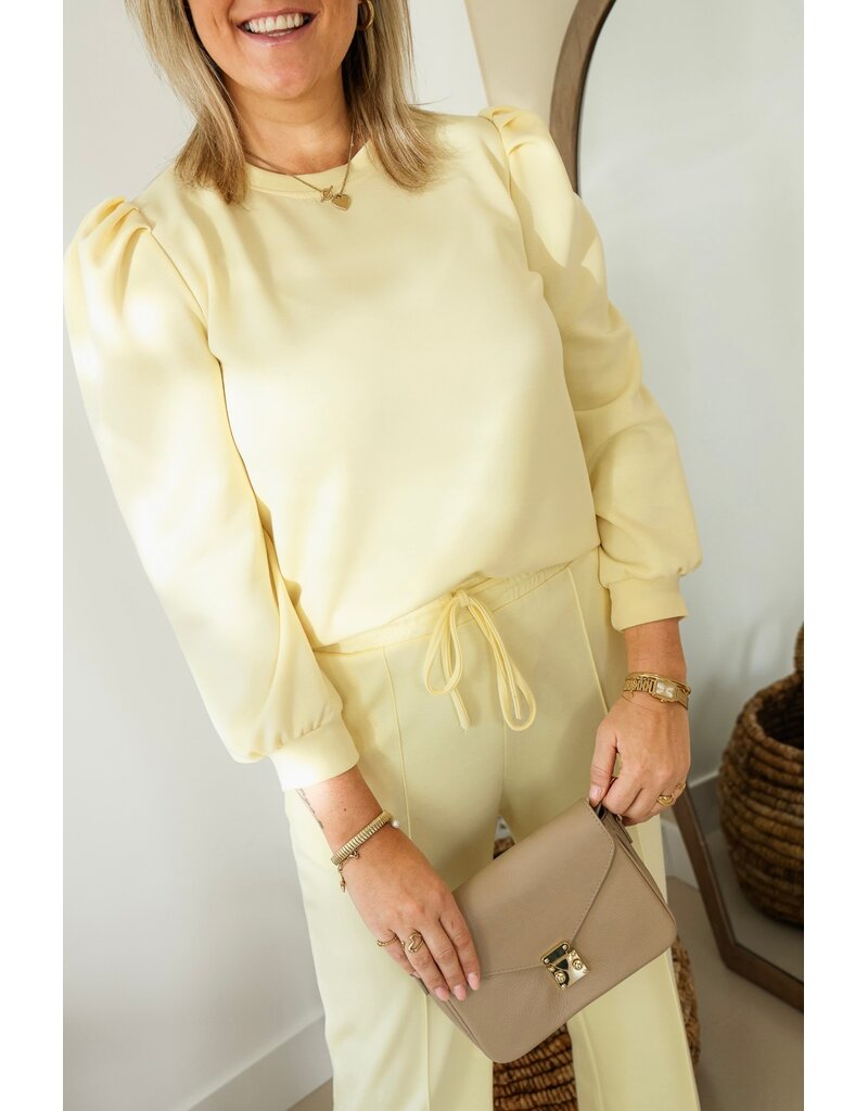 21Jewelz Basic sweater met pofmouw - geel