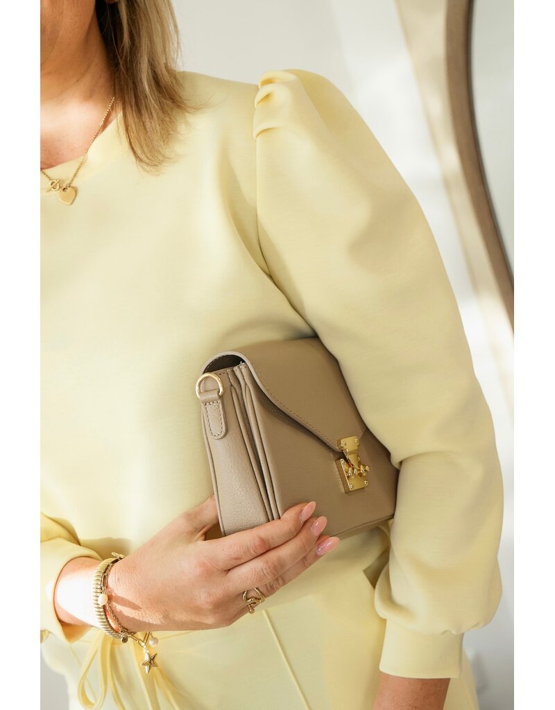 21Jewelz Basic sweater met pofmouw - geel