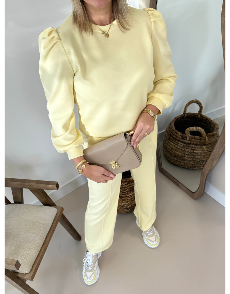 21Jewelz Basic sweater met pofmouw - geel