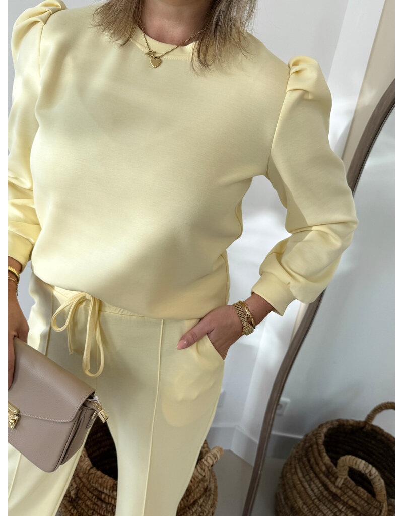 21Jewelz Basic sweater met pofmouw - geel