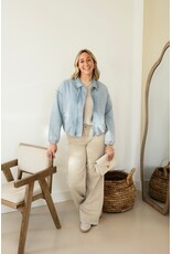 21Jewelz Basic stretch wide leg jeans - beige