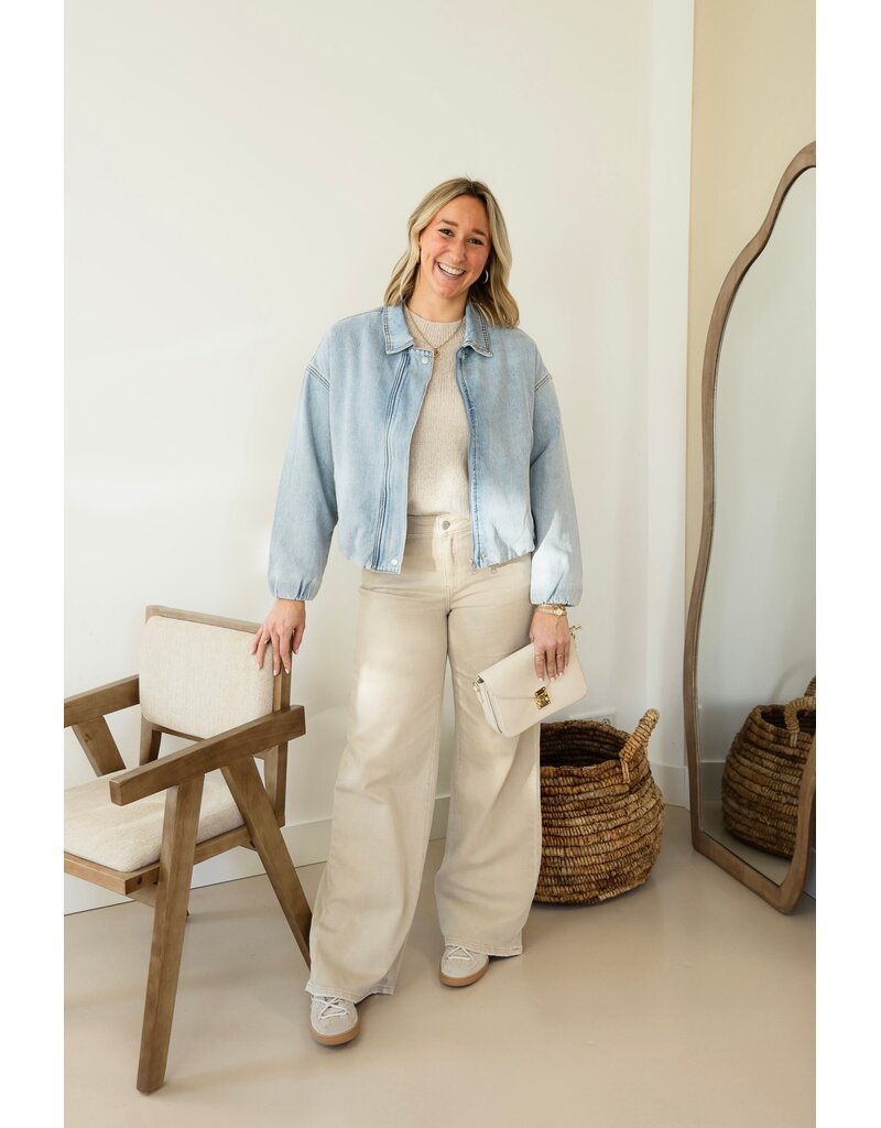 21Jewelz Basic stretch wide leg jeans - beige