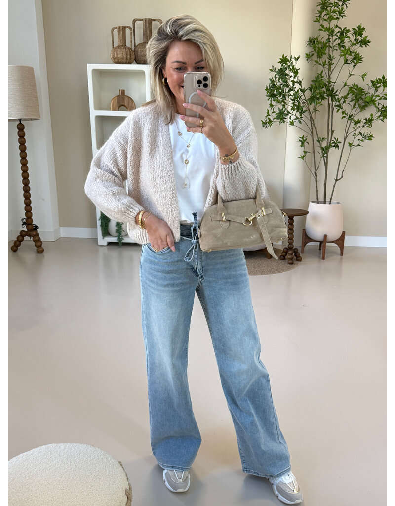21Jewelz Wide leg jeans met strik detail - lichtblauw