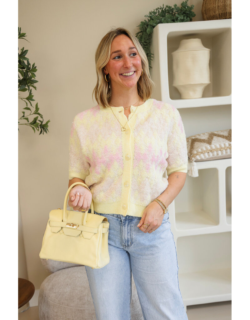 21Jewelz Wollig vestje met patroon - geel/roze