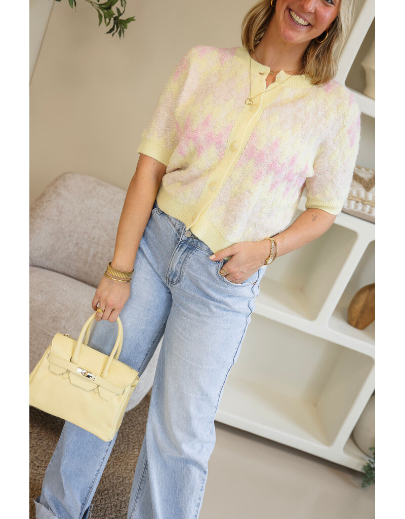 21Jewelz Wollig vestje met patroon - geel/roze