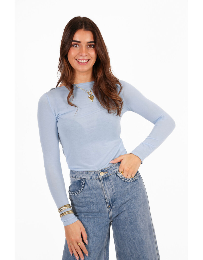 21Jewelz Cashmere top met ronde hals - blauw