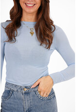21Jewelz Cashmere top met ronde hals - blauw