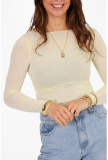 21Jewelz Cashmere top met ronde hals - lichtgeel