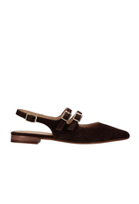 Tango Tango | Slingback suede dark brown