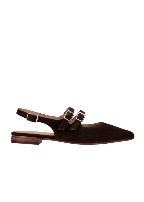 Tango Tango | Slingback suede dark brown