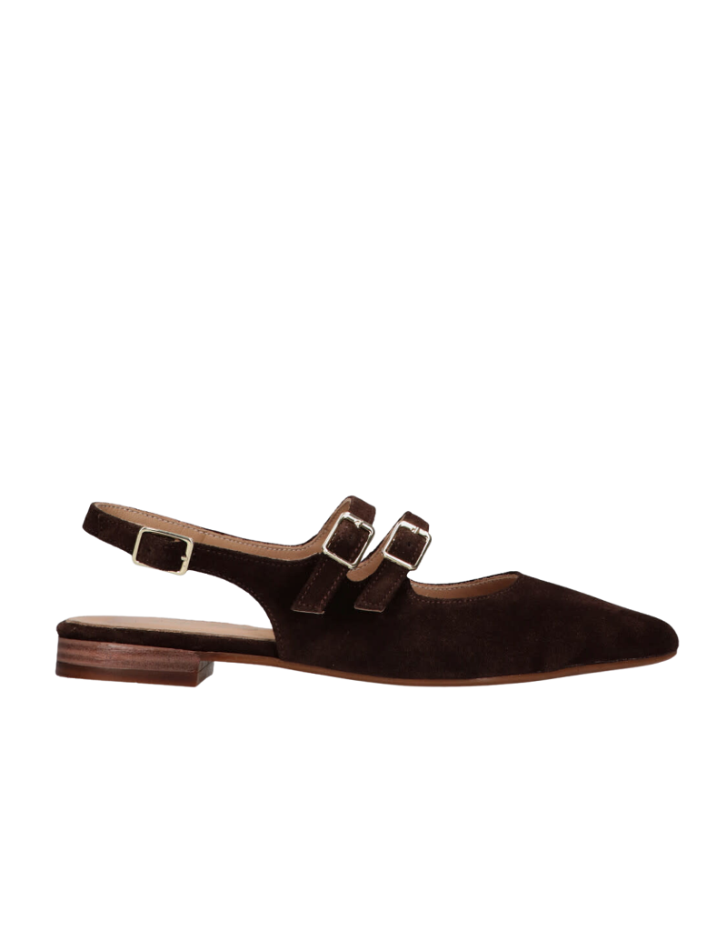 Tango Tango | Slingback suede dark brown