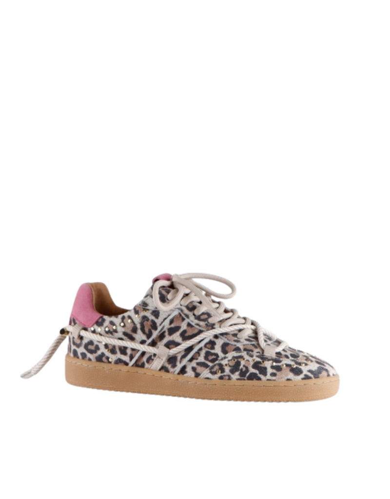 DWRS DWRS  | Poona leopard studs - sand/pink
