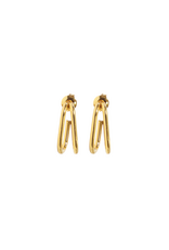 21Jewelz Dubbele smalle oorbellen - goud