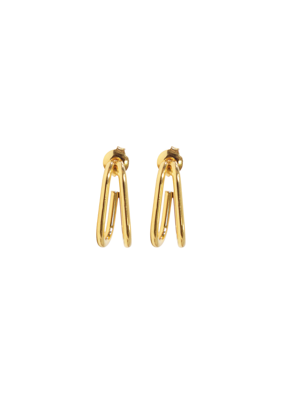 21Jewelz Dubbele smalle oorbellen - goud