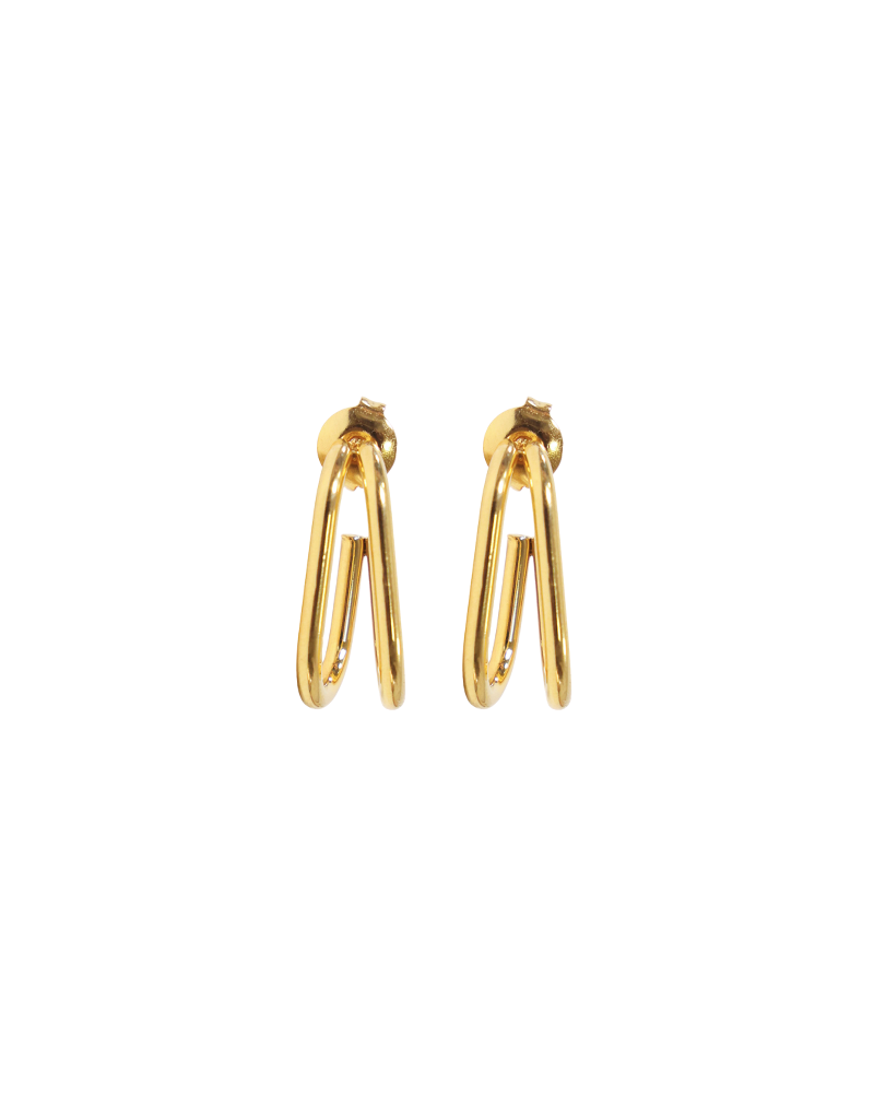 21Jewelz Dubbele smalle oorbellen - goud