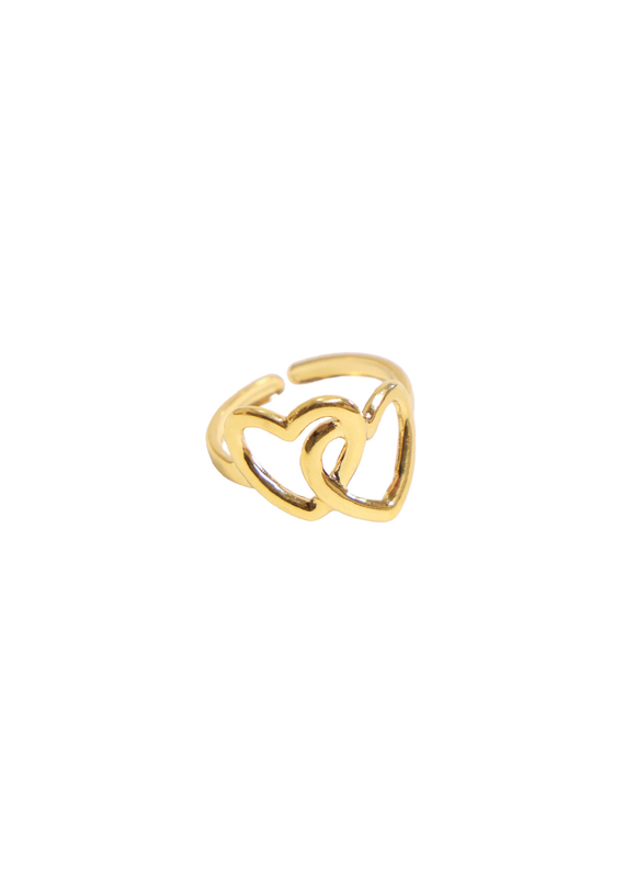 21Jewelz Ring met dubbele hartjes