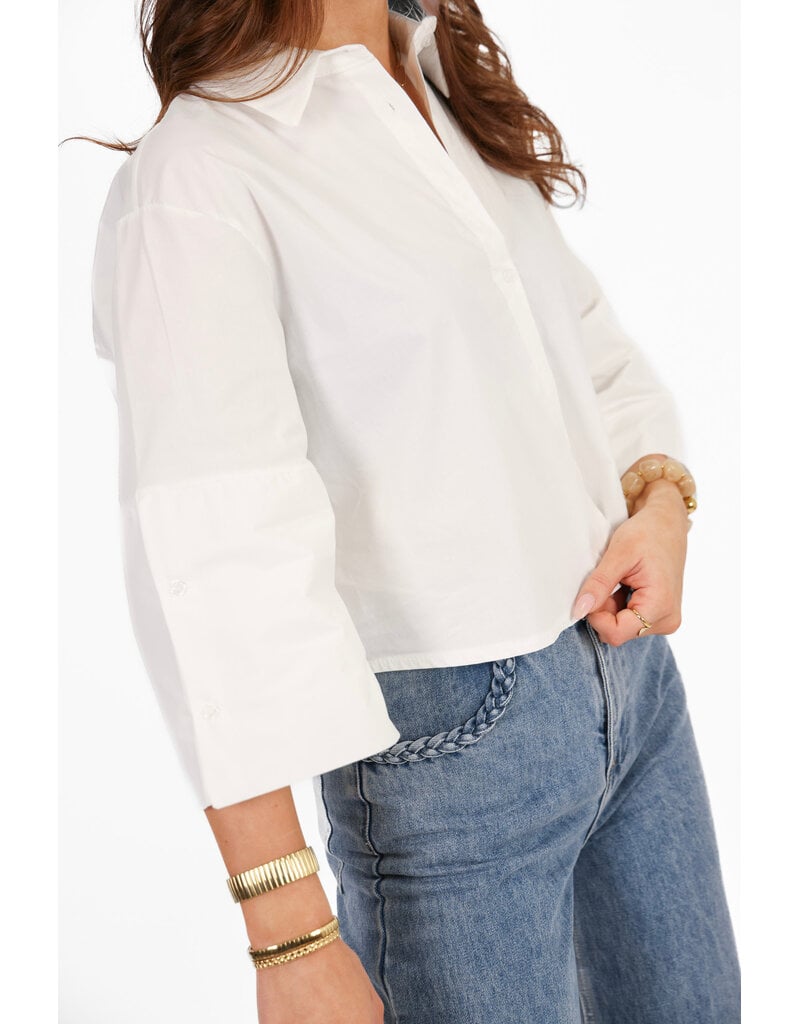 21Jewelz Effen blousje met uitlopende mouwen - wit