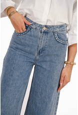21Jewelz Wide leg jeans met vlecht details - blauw
