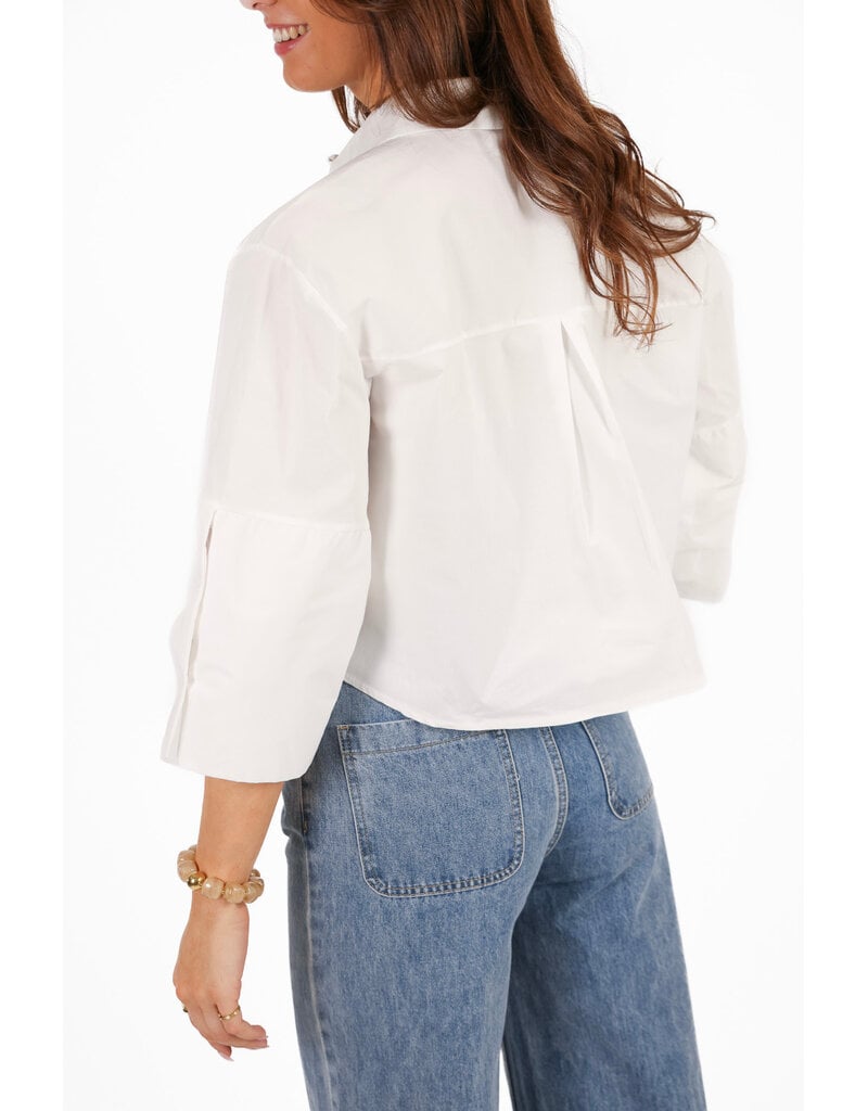 21Jewelz Effen blousje met uitlopende mouwen - wit