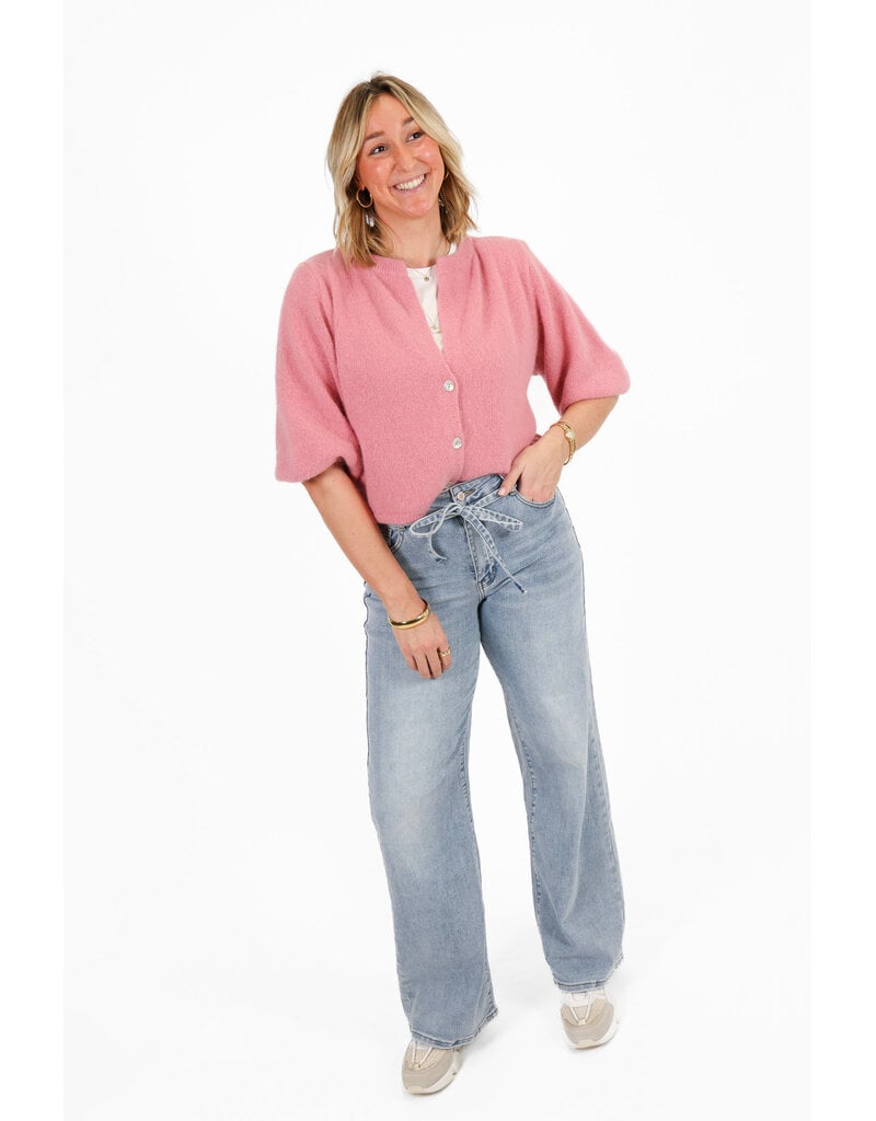 21Jewelz Wollig vestje met schoudervulling - roze