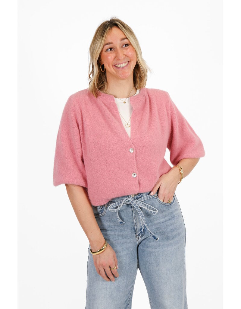 21Jewelz Wollig vestje met schoudervulling - roze