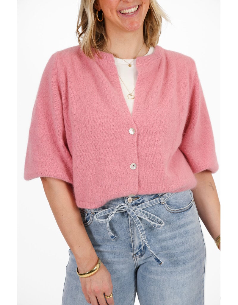 21Jewelz Wollig vestje met schoudervulling - roze