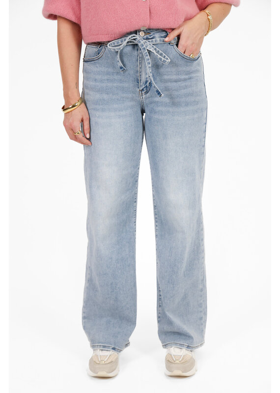 21Jewelz Wide leg jeans met strik detail - lichtblauw