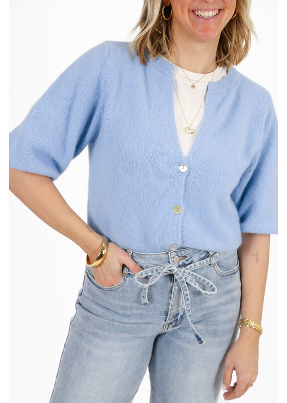 21Jewelz Wollig vestje met schoudervulling - blauw