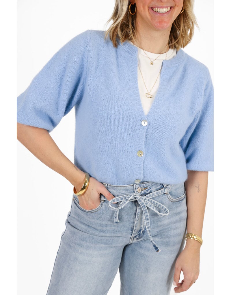 21Jewelz Wollig vestje met schoudervulling - blauw