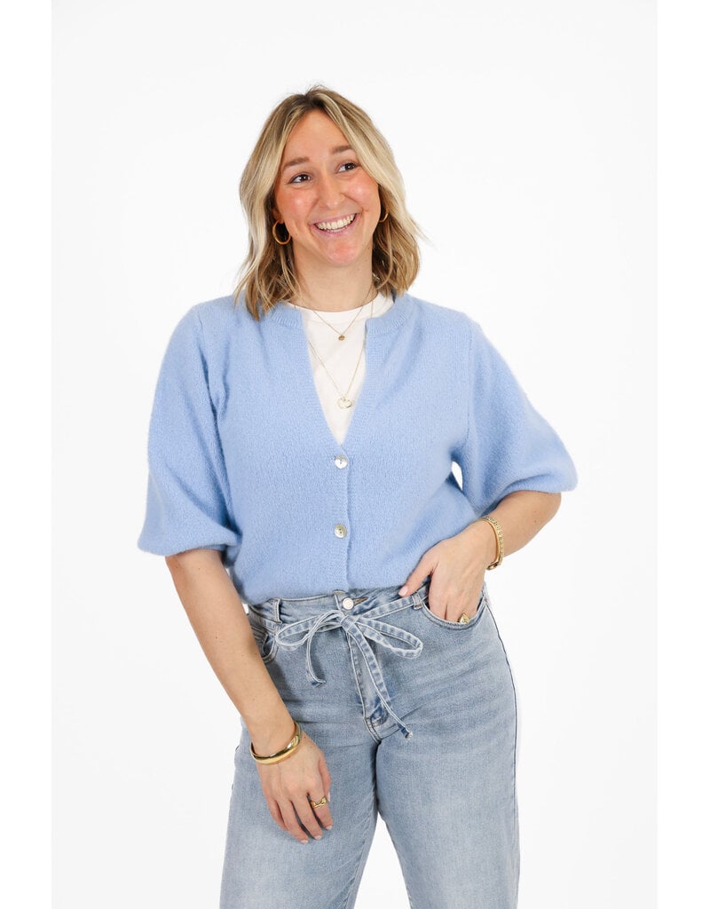 21Jewelz Wollig vestje met schoudervulling - blauw