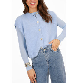 21Jewelz Wollig gilet met knoopjes - blauw