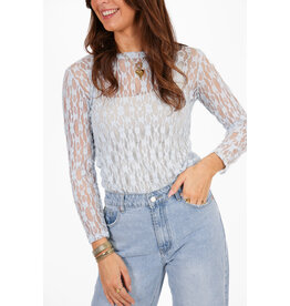 21Jewelz Kanten top met bloemen patroon - blauw