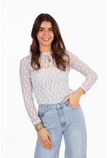 21Jewelz Kanten top met bloemen patroon - blauw