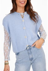 21Jewelz Wollig gilet met knoopjes - blauw