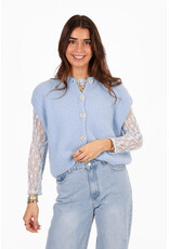 21Jewelz Wollig gilet met knoopjes - blauw