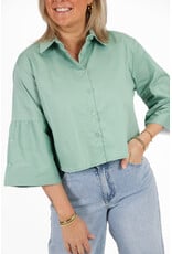 21Jewelz Effen blousje met uitlopende mouwen - groen