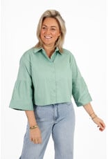 21Jewelz Effen blousje met uitlopende mouwen - groen