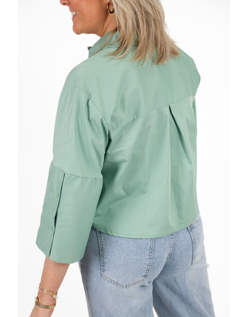 21Jewelz Effen blousje met uitlopende mouwen - groen