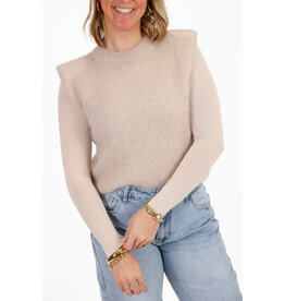 21Jewelz Mohair top met schoudervulling - beige