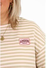 21Jewelz Strepen sweater amour paris - beige